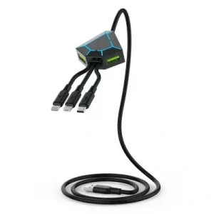 5-in-1 USB Hub & Charging Cable – USB to Type-C, Micro USB, Lightning + 2 USB Port (2.4A)