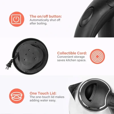 Electric Kettle 2L – Fast Boiling Electric Tea Kettle for Water - Image 4