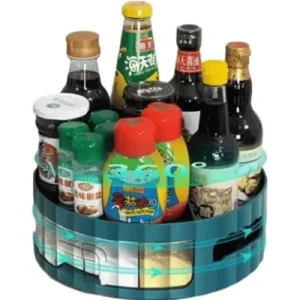 360° Rotating Kitchen Storage Rack – Multifunctional Plastic Organizer Turntable