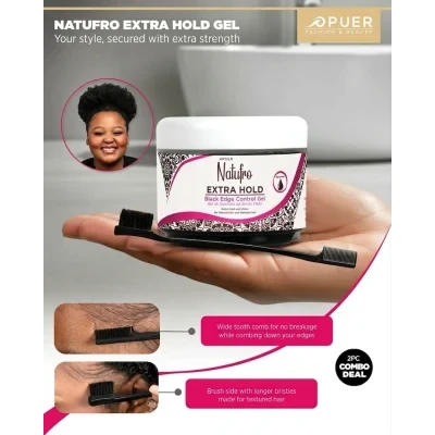 Natufro Black Edge Control – Hair Styling Gel by Botle Buhle Brands - Image 2
