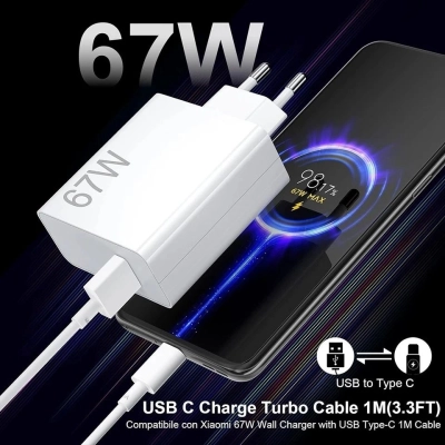 67W Fast Wall Charger with USB-C Cable – USB Fast Charging Adapter for Phones & Tablets - Image 4