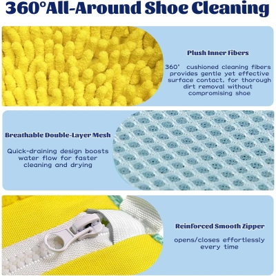 Reusable Shoe Washing Machine Bag – Heavy-Duty Laundry Bag with 360° Protection & Zipper - Image 3