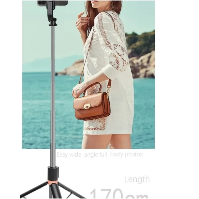 170cm Tripod stand for phone with Remote Bluetooth and Led Light - 1.7m - Image 4