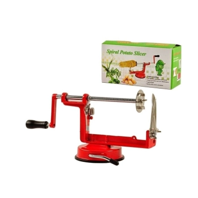 Spiral Potato Slicer – Manual Twist Potato Cutter (Red) - Image 2