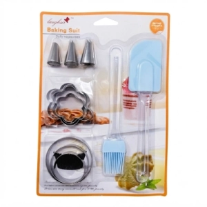 Cake Icing Decorating Kit – Baking Set with Piping Tips, Cookie Cutters, Spatula & Pastry