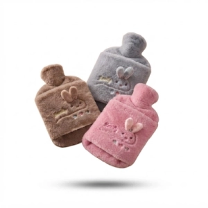 Plush Rabbit Hot Water Bottle with Soft Cover – Cozy Hand & Body Warmer