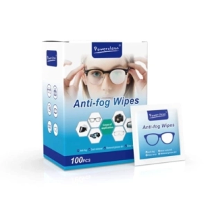 PowerCleaner Eyeglass Cleaning Wipes (100 Pack) – Anti-Fog Lens Cleaning Wipes for Glasses