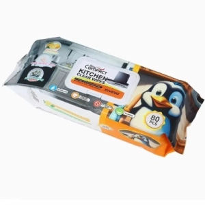 Kitchen Cleaning Wipes – 80 Disposable Multi-Purpose Grease & Surface Cleaning Wipes