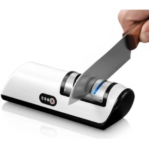 Electric Knife Sharpener with 20° Auto Angle Guide – 2-Stage Diamond Sharpening System